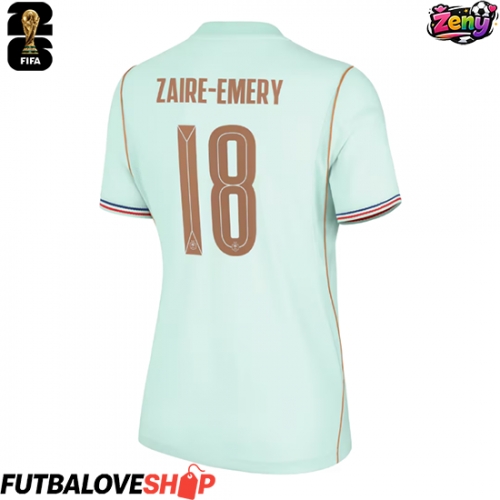 Dres Francúzsko Warren Zaire-Emery #18 Preč pre Ženy MS 2026 Krátky Rukáv